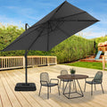 COBIZI 10x10 Offset Hanging Market Patio Umbrella with Easy Tilt Adjustment, Double Roof Cantilever Umbrella Aluminum Umbrella with 360-degree Rotation for Garden Deck Pool Patio, Gray