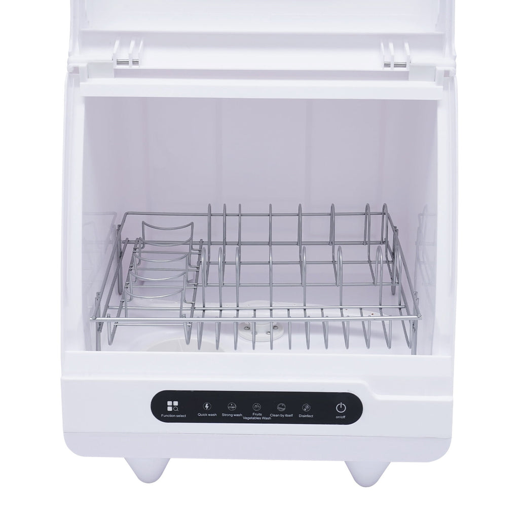 DENEST Portable Dishwasher Countertop, Compact Dishwashers with 5L Built-in Water Tank & Inlet Hose, 5 Washing Programs, 12 High-Performance Spouts