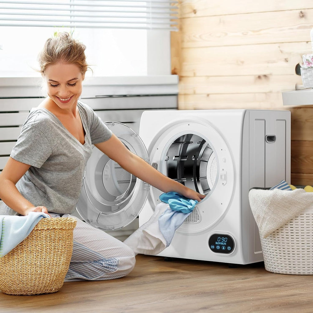VINGLI Portable Clothes Dryer 10 lbs 110V White Electric Dryer Tumble