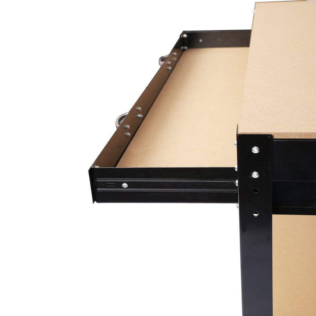 LANKANG  Steel Workbench with Drawer and Peg Board 300 LBS Capacity Heavy Duty Tool Storage Table for Garage Workshop