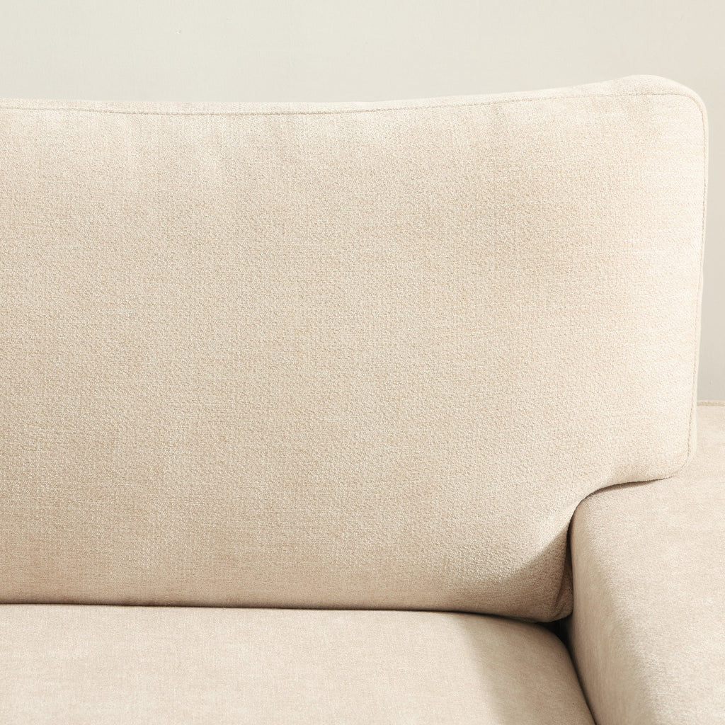 Poshby 88.58''W 3 Seater Sofa Couch with Chenille, Modern Square Arm for Living Room, Light Gray